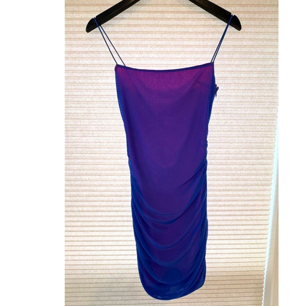 Revolve superdown Issa Ruched Mesh Mini Dress Size Small - Picture 4 of 5